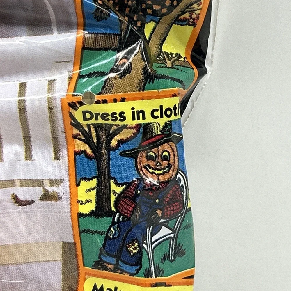 Vtg Halloween 6 Foot Tall Pumpkin Man Leaf Bag Lawn Decoration 1995 SunHill NOS